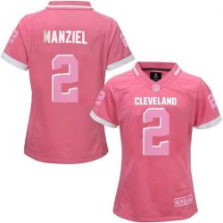 Cheap Johnny Manziel Browns Women Jersey From China Pink Bubble Gum #2