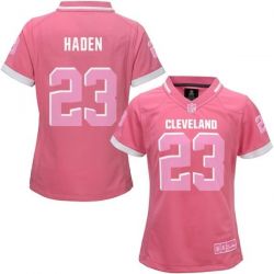 Cheap Joe Haden Browns Women Jersey From China Pink Bubble Gum #23