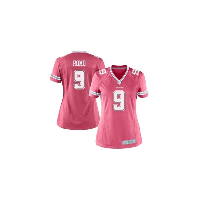 Cheap Tony Romo Cowboys Pink Women Jersey From China Pink Bubble Gum #9