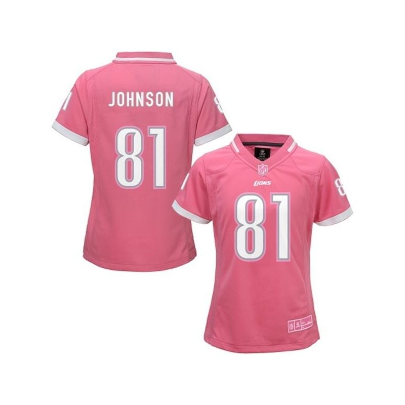 Cheap Calvin Johnson Lions Women Jersey From China Pink Bubble Gum #81