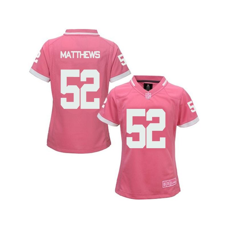 Cheap Clay Matthews Packers Women Jersey From China Pink Bubble Gum #52