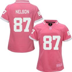 Cheap Jordy Nelson Packers Women Jersey From China Pink Bubble Gum #87