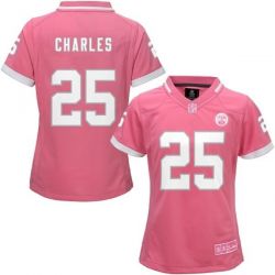 Cheap Jamaal Charles Chiefs Women Jersey From China Pink Bubble Gum #25