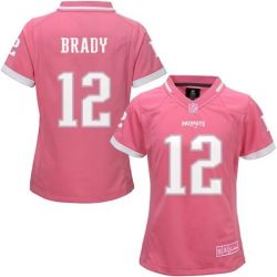 Cheap Tom Brady Patriots Women Jersey From China Pink Bubble Gum #12
