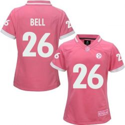 Cheap LeVeon Bell Steelers Women Jersey From China Pink Bubble Gum #26