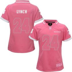 Cheap Marshawn Lynch Seahawks Women Jersey From China Pink Bubble Gum #24