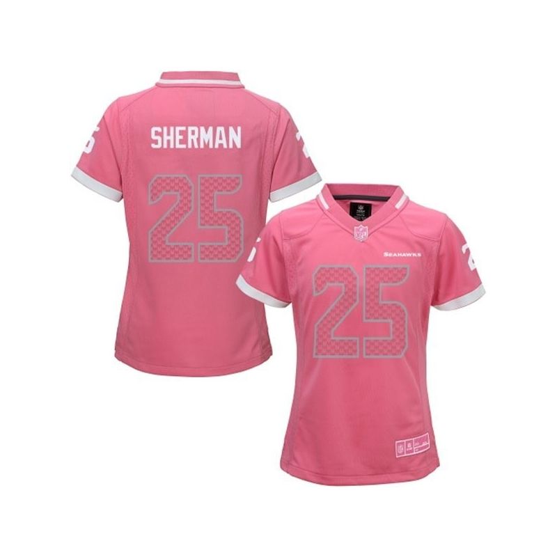 Cheap Richard Sherman Seahawks Women Jersey From China Pink Bubble Gum #25