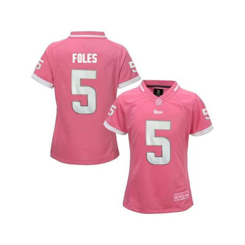 Cheap Nick Foles Rams Women Jersey From China Pink Bubble Gum #5