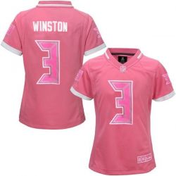 Cheap Jameis Winston Buccaneers Women Jersey From China Pink Bubble Gum #3