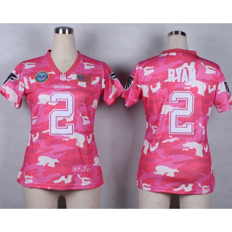 Cheap Matt Ryan Falcons Women Jersey From China Pink Camo #2