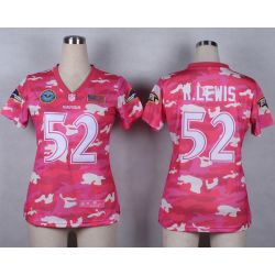 Cheap Ray Lewis Ravens Women Jersey From China Pink Camo #52