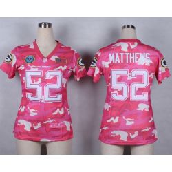 Cheap Clay Matthews Packers Women Jersey From China Pink Camo #52