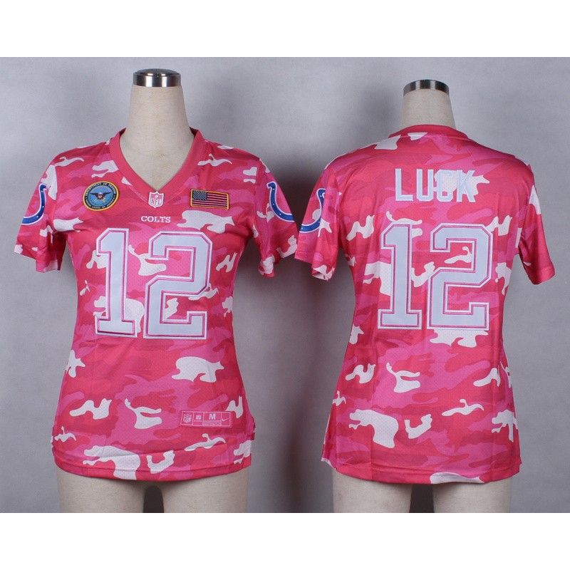 Cheap Andrew Luck Colts Women Jersey From China Pink Camo #12