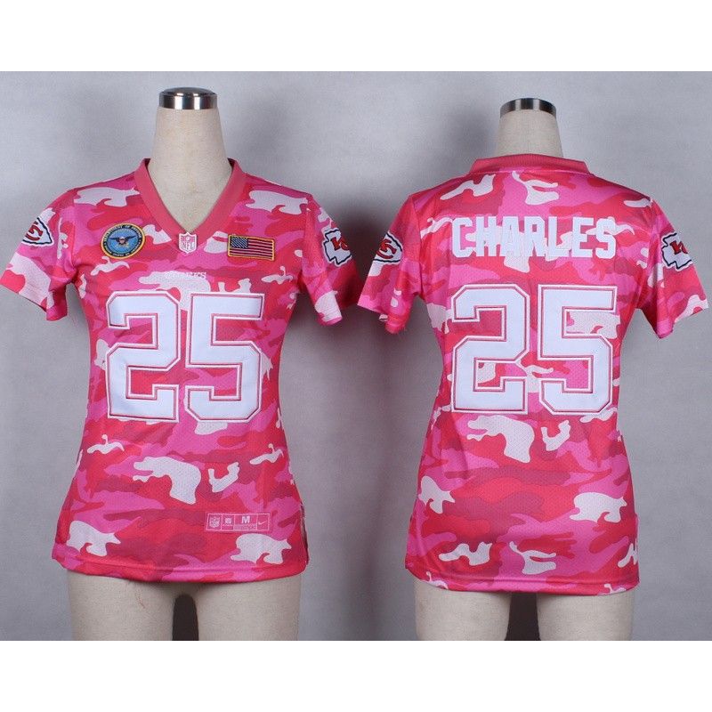 Cheap Jamaal Charles Chiefs Women Jersey From China Pink Camo #25