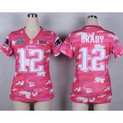 Cheap Tom Brady Patriots Women Jersey From China Pink Camo #12