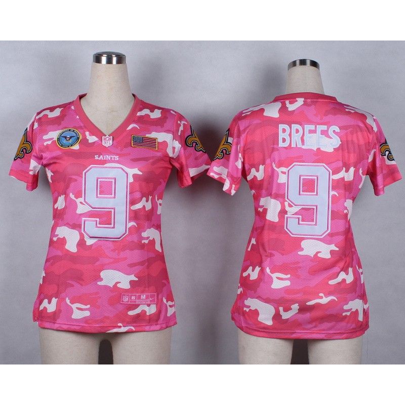 Cheap Drew Brees Saints Women Jersey From China Pink Camo #9