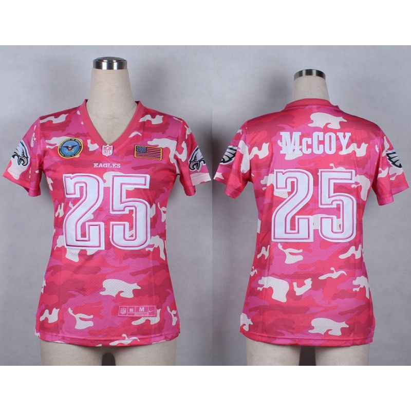 Cheap LeSean McCoy Eagles Women Jersey From China Pink Camo #25