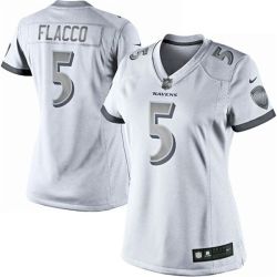 Cheap Joe Flacco Ravens Women Jersey From China Platinum #5
