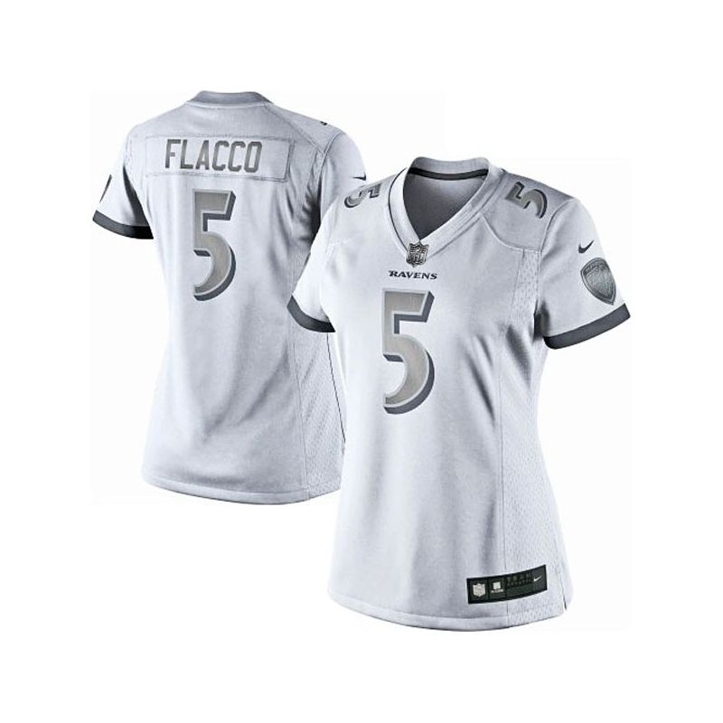 Cheap Joe Flacco Ravens Women Jersey From China Platinum #5
