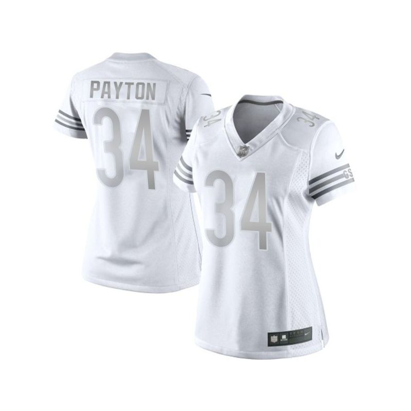 Cheap Walter Payton Bears Women Jersey From China Platinum #34