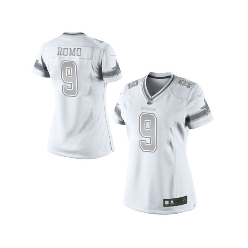 Cheap Tony Romo Cowboys Women Jersey From China Platinum #9