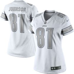Cheap Calvin Johnson Lions Women Jersey From China Platinum #81