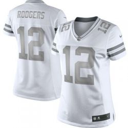 Cheap Aaron Rodgers Packers Women Jersey From China Platinum #12