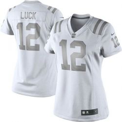 Cheap Andrew Luck Colts Women Jersey From China Platinum #12