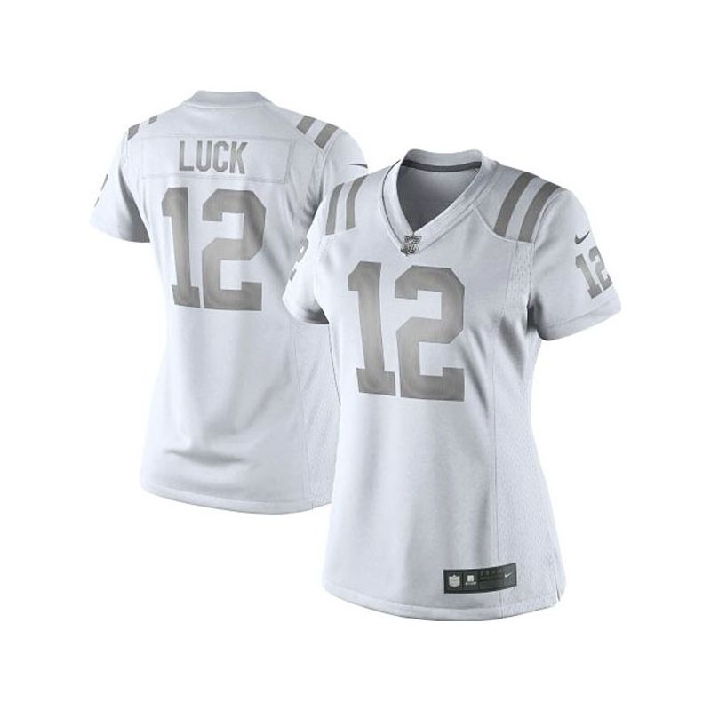 Cheap Andrew Luck Colts Women Jersey From China Platinum #12