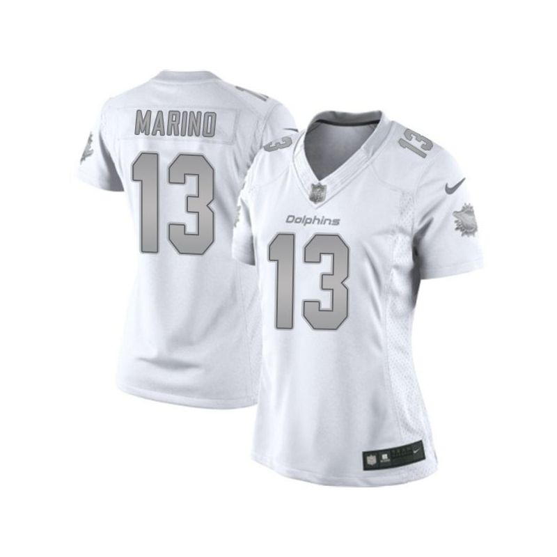 Cheap Dan Marino Dolphins Women Jersey From China Platinum #13