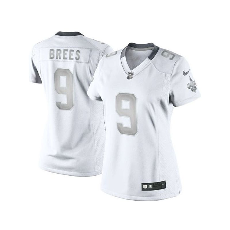 Cheap Drew Brees Saints Women Jersey From China Platinum #9