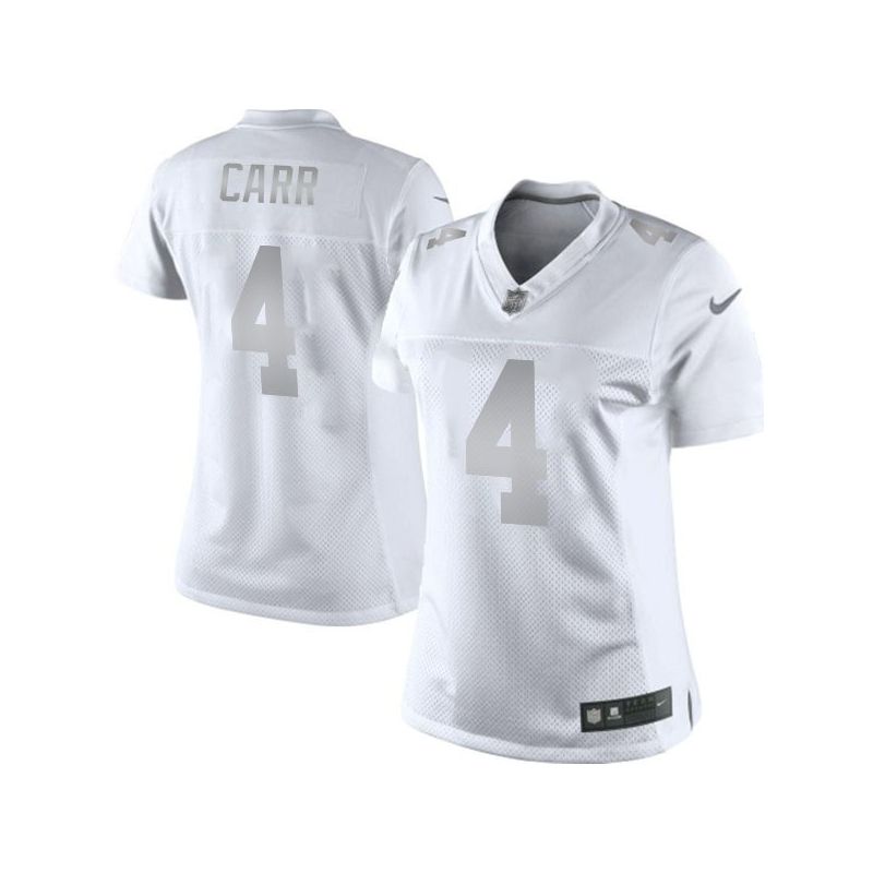 Cheap Derek Carr Raiders Women Jersey From China Platinum #4