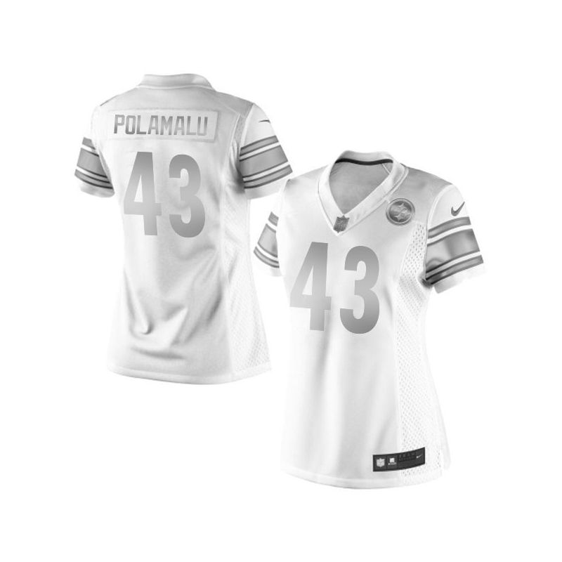 Cheap Troy Polamalu Steelers Women Jersey From China Platinum #43