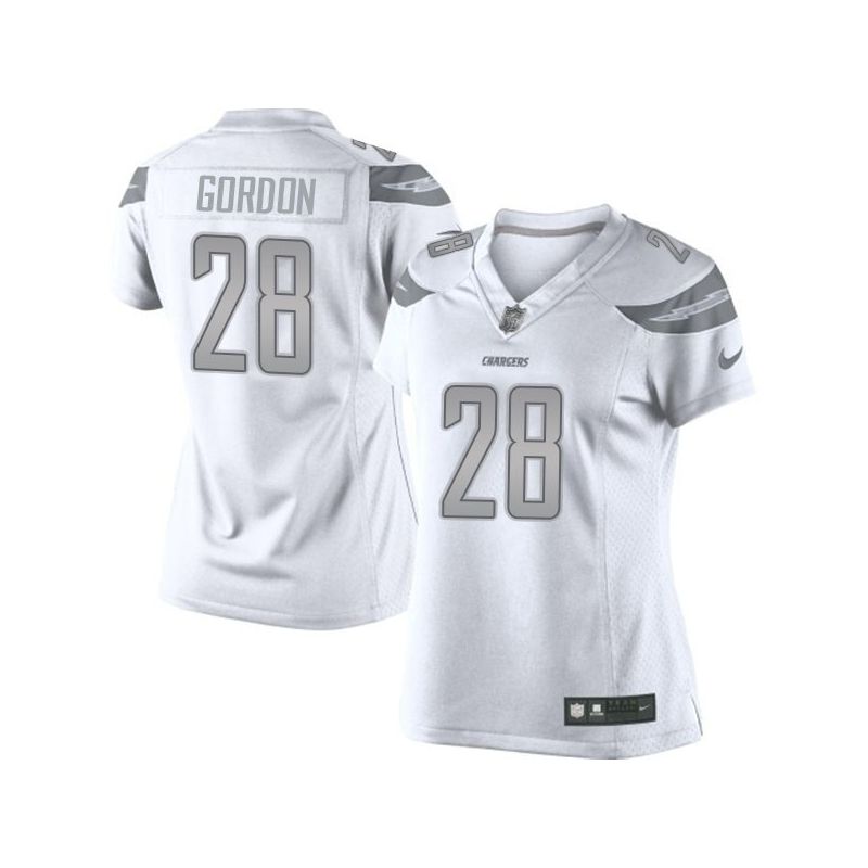 Cheap Melvin Gordon Chargers Women Jersey From China Platinum #28