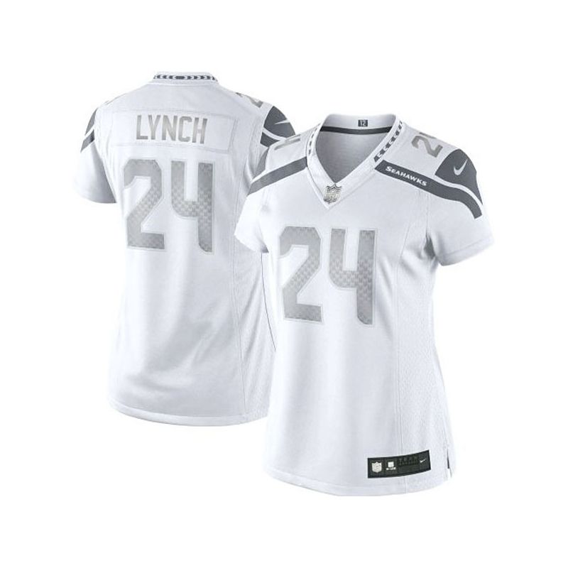 Cheap Marshawn Lynch Seahawks Women Jersey From China Platinum #24