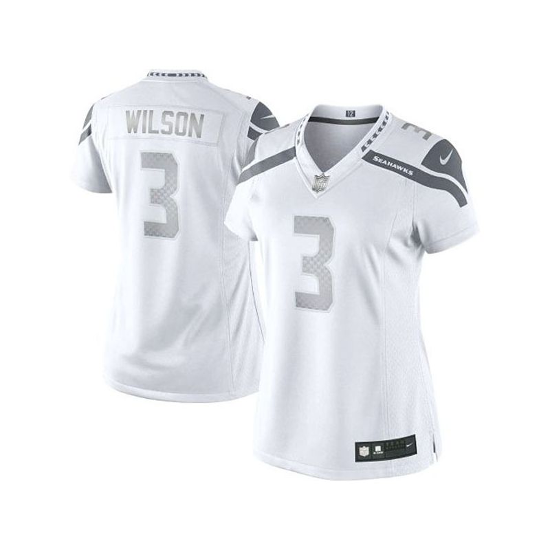 Cheap Russell Wilson Seahawks Women Jersey From China Platinum #3