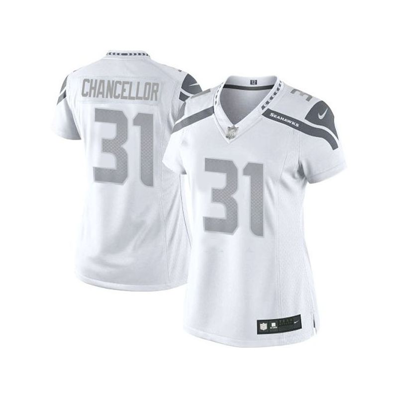 Cheap Kam Chancellor Seahawks Women Jersey From China Platinum #31