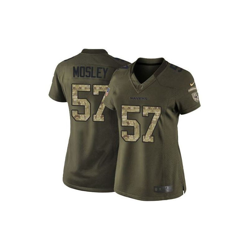 Cheap CJ Mosley Ravens Women Jersey From China Olive Salute To Service #57