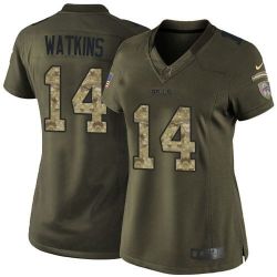 Cheap Sammy Watkins Bills Women Jersey From China Olive Salute To Service #14