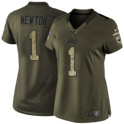 Cheap Cam Newton Panthers Women Jersey From China Olive Salute To Service #1