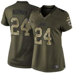 Cheap Josh Norman Panthers Women Jersey From China Olive Salute To Service #24