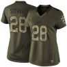 Cheap Jonathan Stewart Panthers Women Jersey From China Olive Salute To Service #28