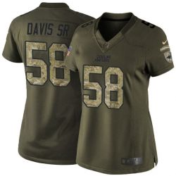 Cheap Thomas Davis Sr Panthers Women Jersey From China Olive Salute To Service #58