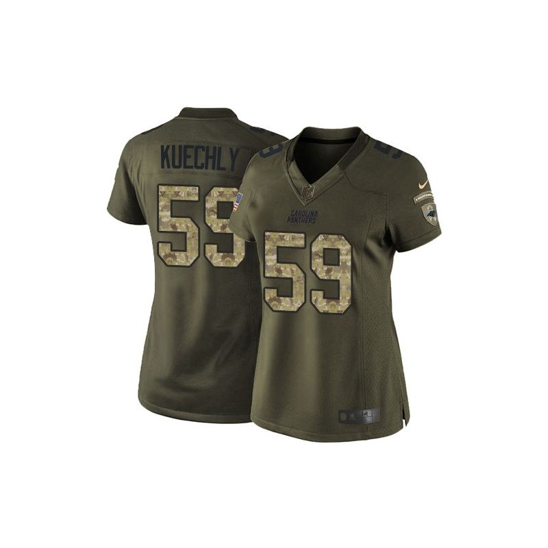 Cheap Luck Kuechly Panthers Women Jersey From China Olive Salute To Service #59