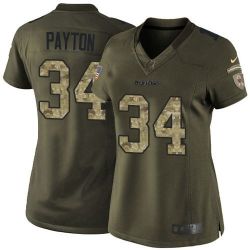 Cheap Walter Payton Bears Women Jersey From China Olive Salute To Service #34