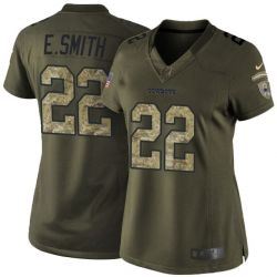 Cheap Emmitt Smith Cowboys Women Jersey From China Olive Salute To Service #22