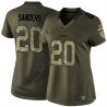 Cheap Barry Sanders Lions Women Jersey From China Olive Salute To Service #20