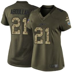 Cheap Ameer Abdullah Lions Women Jersey From China Olive Salute To Service #21