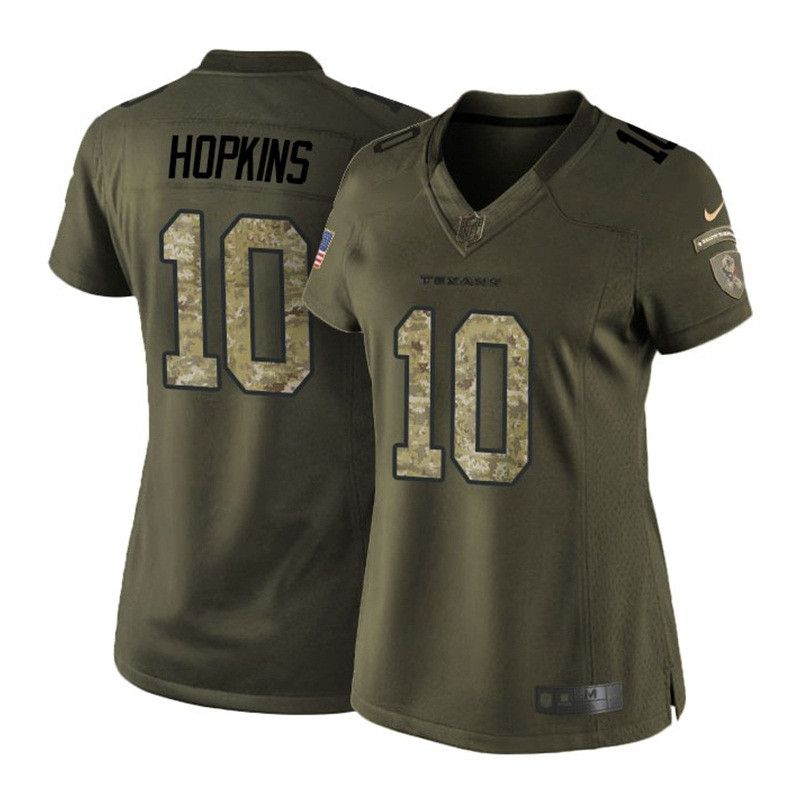 Cheap DeAndre Hopkins Texans Women Jersey From China Olive Salute To Service #10