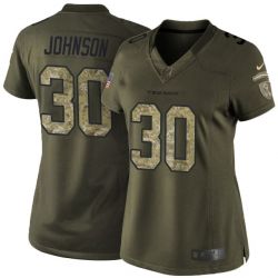 Cheap Kevin Johnson Texans Women Jersey From China Olive Salute To Service #30